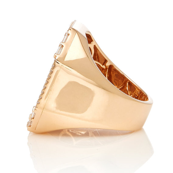 Jumbo Pave Octagon Signet Ring