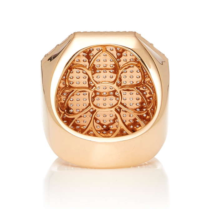 Jumbo Pave Octagon Signet Ring