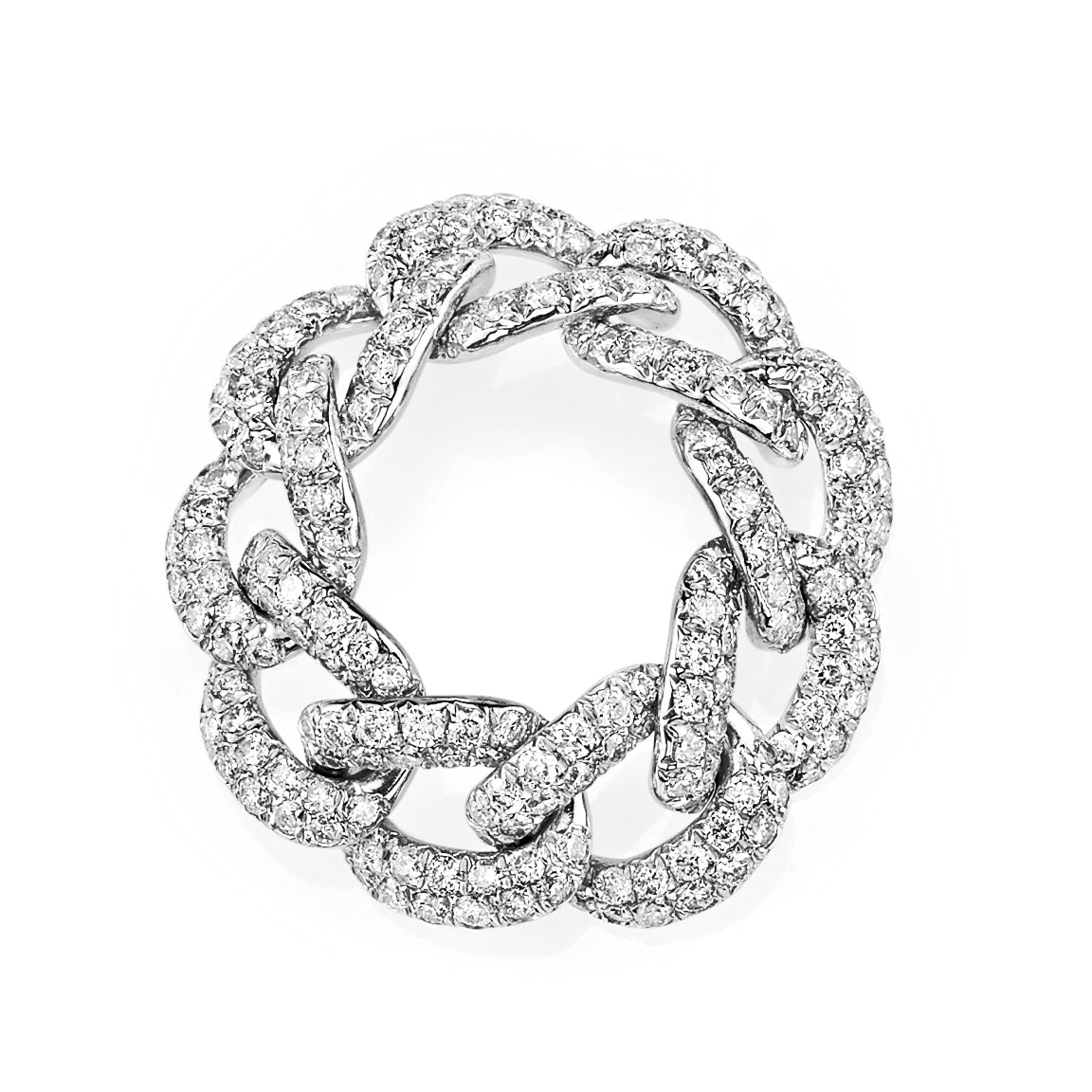 Full Link Jumbo Link Pave Diamond Ring