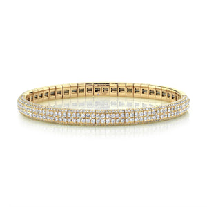 Double Row Pave Diamond Stretch Bangle