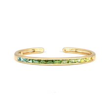 Cirque Slim Oval Hinged Cuff Bracelet with Green Tourmaline Ombre'