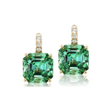 One of a Kind Cirque Color Candy Drop Earrings with Green Tourmaline & Diamonds