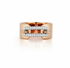  Gold & Diamond Elongated Oval Link Cuff Ring