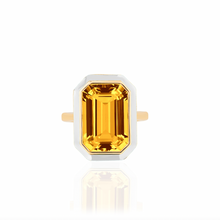 Queen Emerald Cut with Enamel Frame Ring