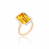 Queen Emerald Cut with Enamel Frame Ring