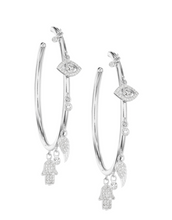 wg netali nissim diamond charm hoop earrings