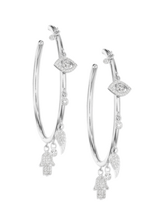 wg netali nissim diamond charm hoop earrings