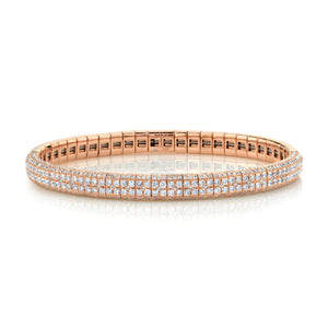 Double Row Pave Diamond Stretch Bangle