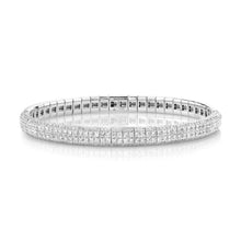 Double Row Pave Diamond Stretch Bangle