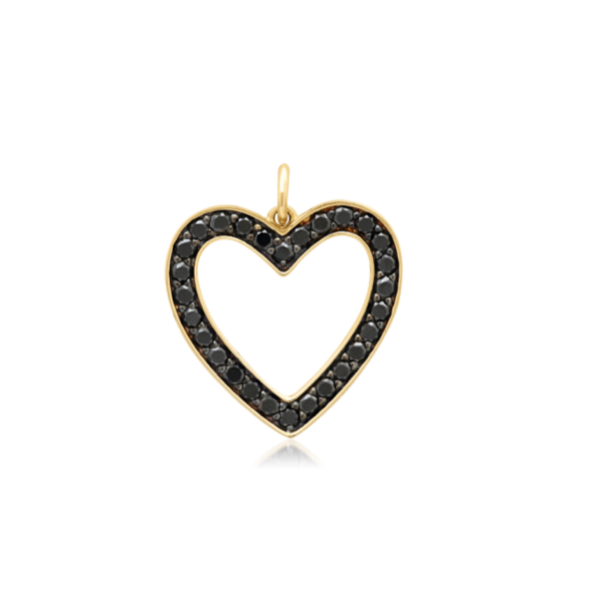 Open Your Heart Black Diamond Charm