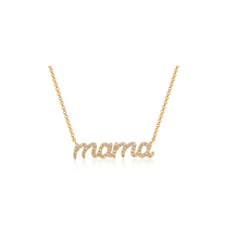 Diamond Script Mama Necklace