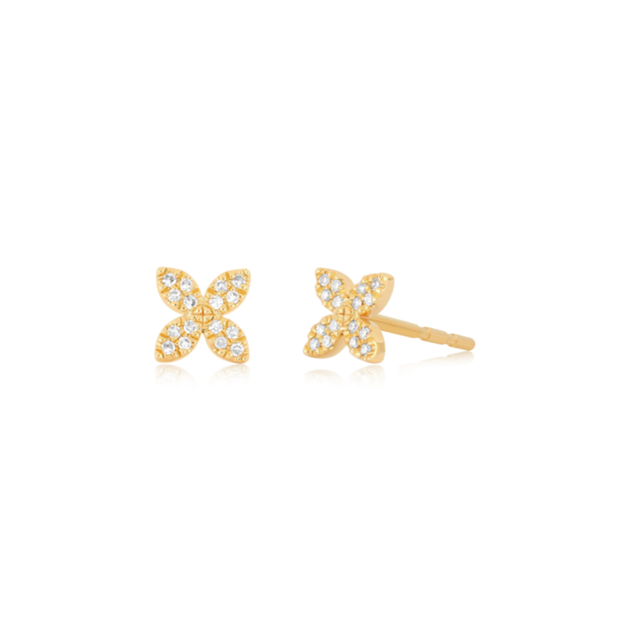 Diamond Blossom Stud Earrings