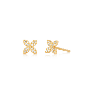 Diamond Blossom Stud Earrings