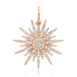 Sparkling Diamond Sunburst Charm