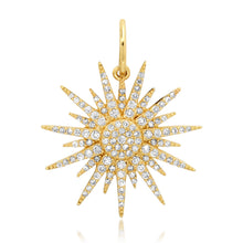 Sparkling Diamond Sunburst Charm