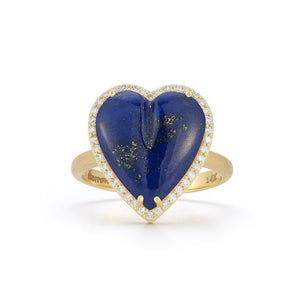 Alana Large Semiprecious Heart Ring with Diamonds