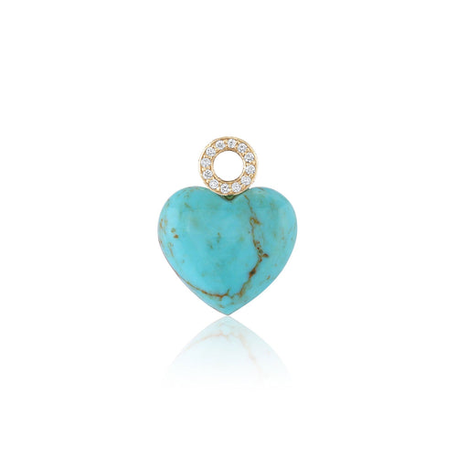 Small Harlow Turquoise Heart Charm