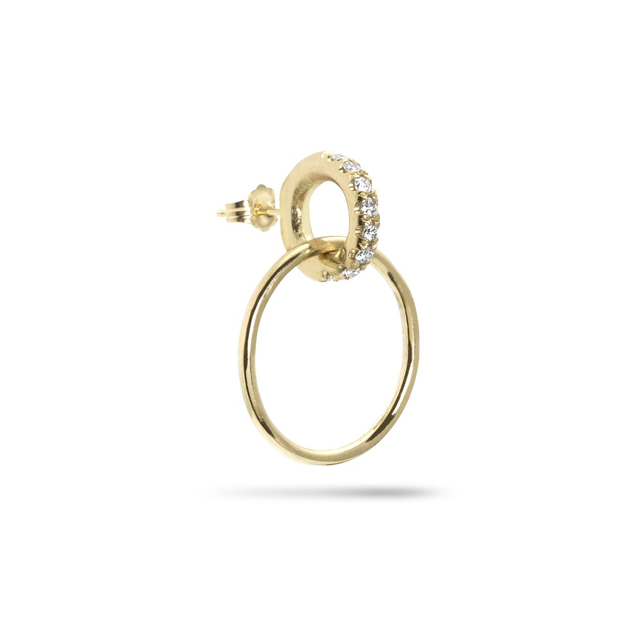 Petite Vita Pave Diamond Hoop Stud Earrings