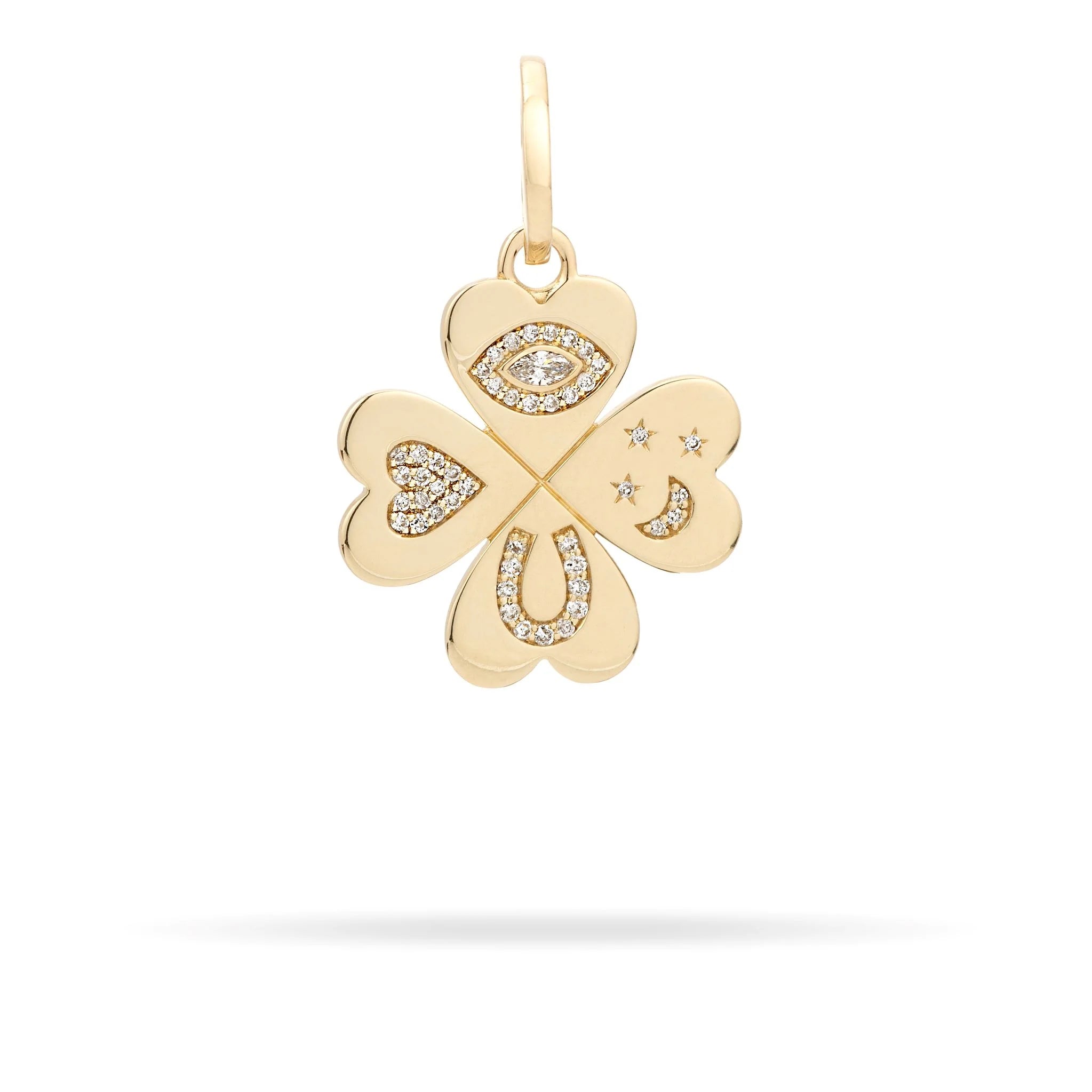 Good Luck Diamond Clover Charm with Enhancer