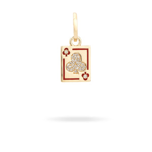 Make Your Move Pave Diamond & Ceramic Playing Card Charm