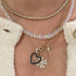 Diamond and Pearl Lucky Four Leaf Clover Charm