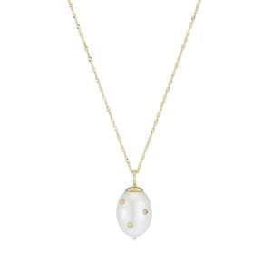 ariel gordon birthstone drilled stone baroque pearl drop necklace