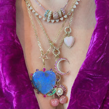 Large Alana Semi Precious Stone & Diamond Heart Pendant Charm