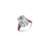 Rain Forest Emerald Cut Rock Crystal & Ruby Ring