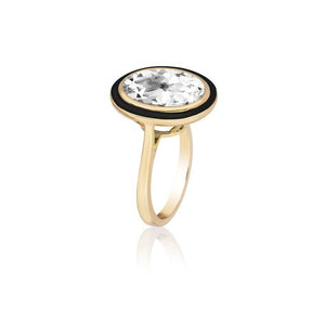 Melange Oval Shape Semi Precious Stone Ring