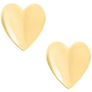Classic Puffy Heart Children's Safety Screw Back Stud Earrings