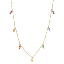 Rainbow Baguette Necklace