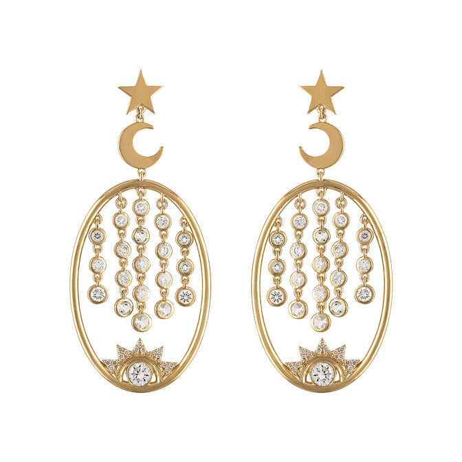Diamond or Sapphire Galaxy Drop Earrings