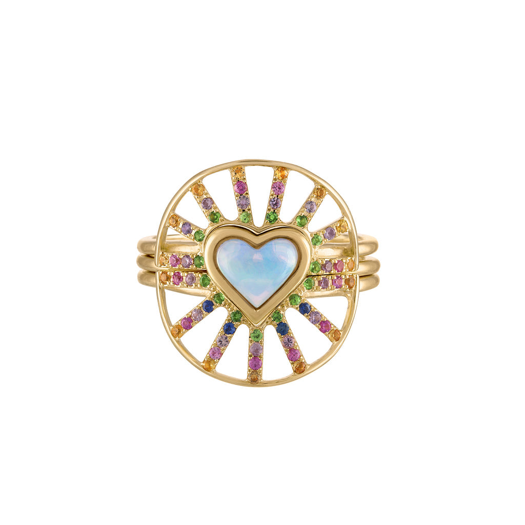 Opal & Sapphire Nesting Ring Set