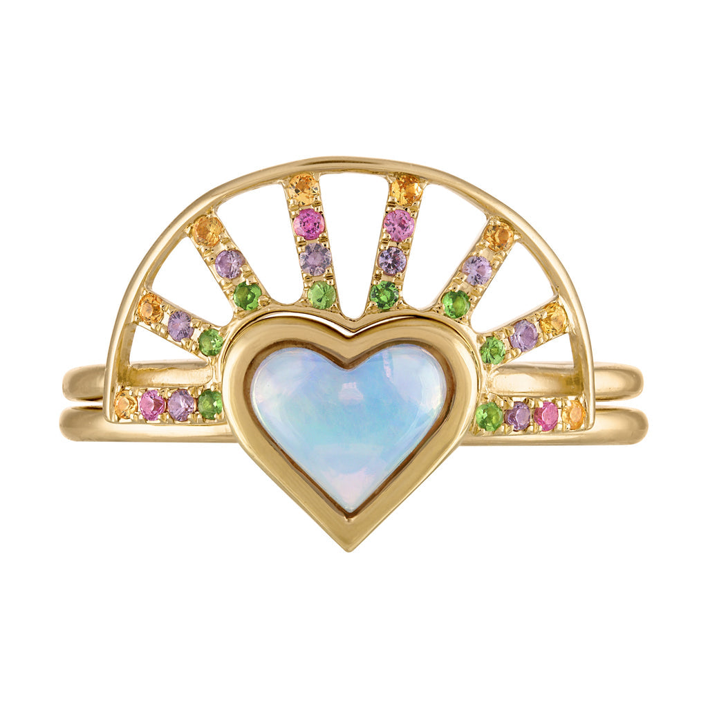 Opal & Sapphire Nesting Ring Set