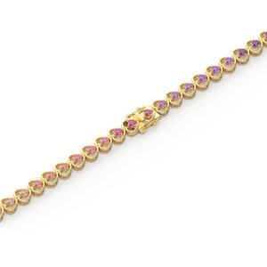 The Love Ombre' Gemstone Heart Tennis Bracelet