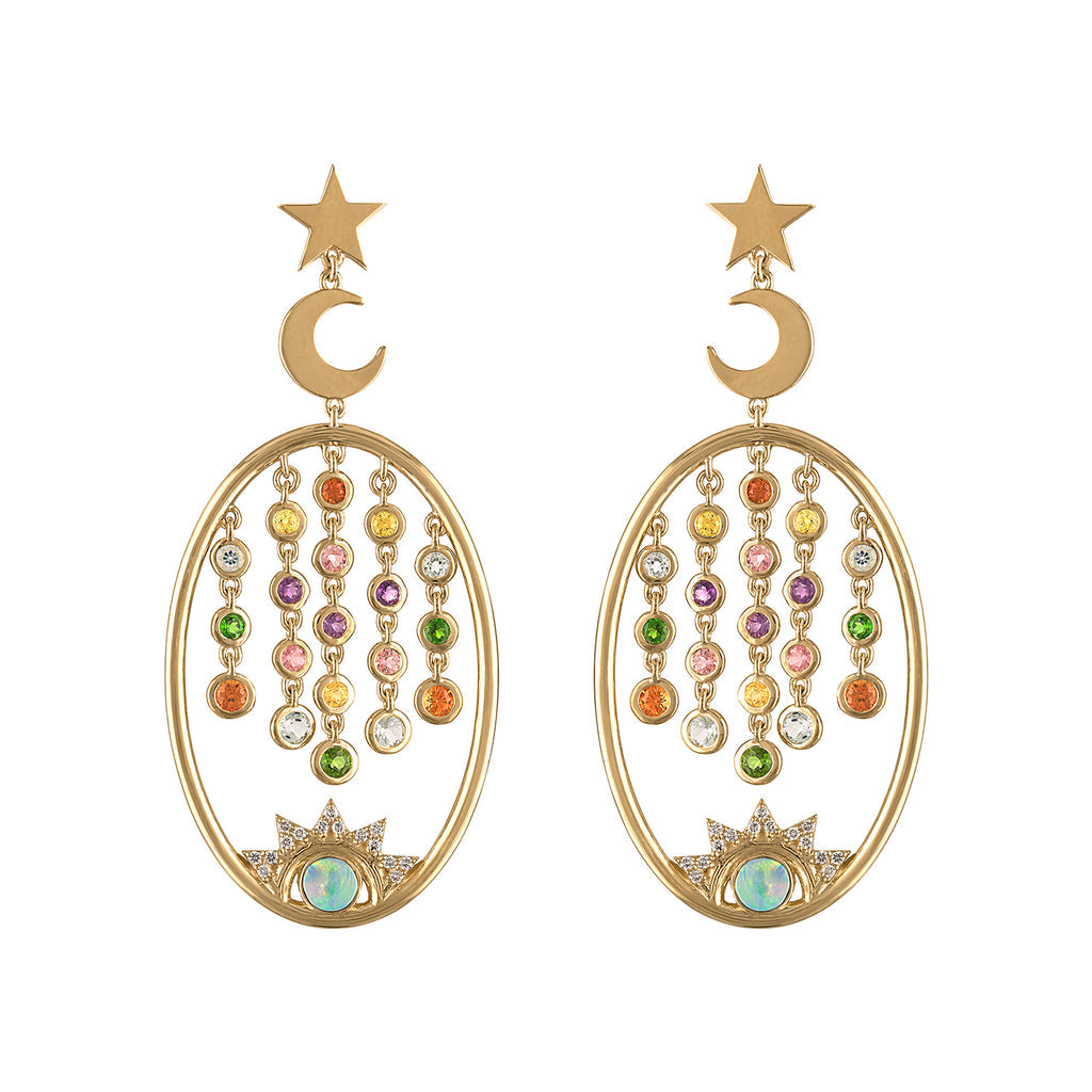 Diamond or Sapphire Galaxy Drop Earrings