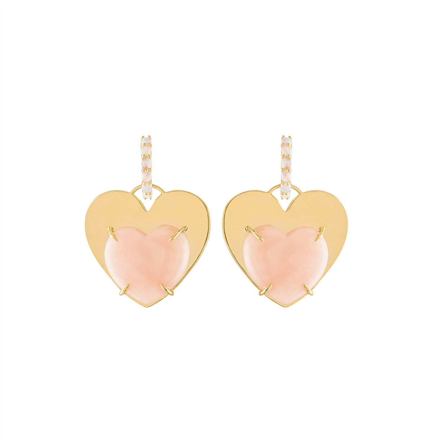 Precious Hearts & Huggie Hoop Drop Earrings