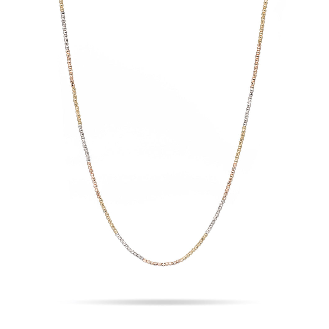 Diamond Cut Gold Bead Necklace