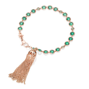 green onyx netali nissim pom pom tassel bracelet