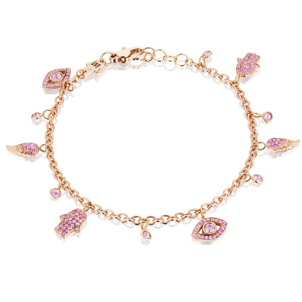 netali nissim pink sapphire charm bracelet