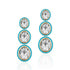 Melange 3-Tier Oval Shape Semi Precious Stone Earrings