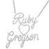 Custom Diamond Script Double Nameplate with Heart Necklace