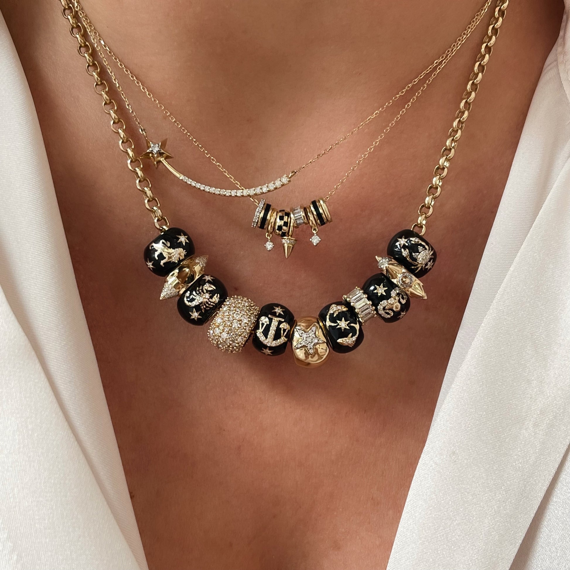 Wide Diamond Big Bead