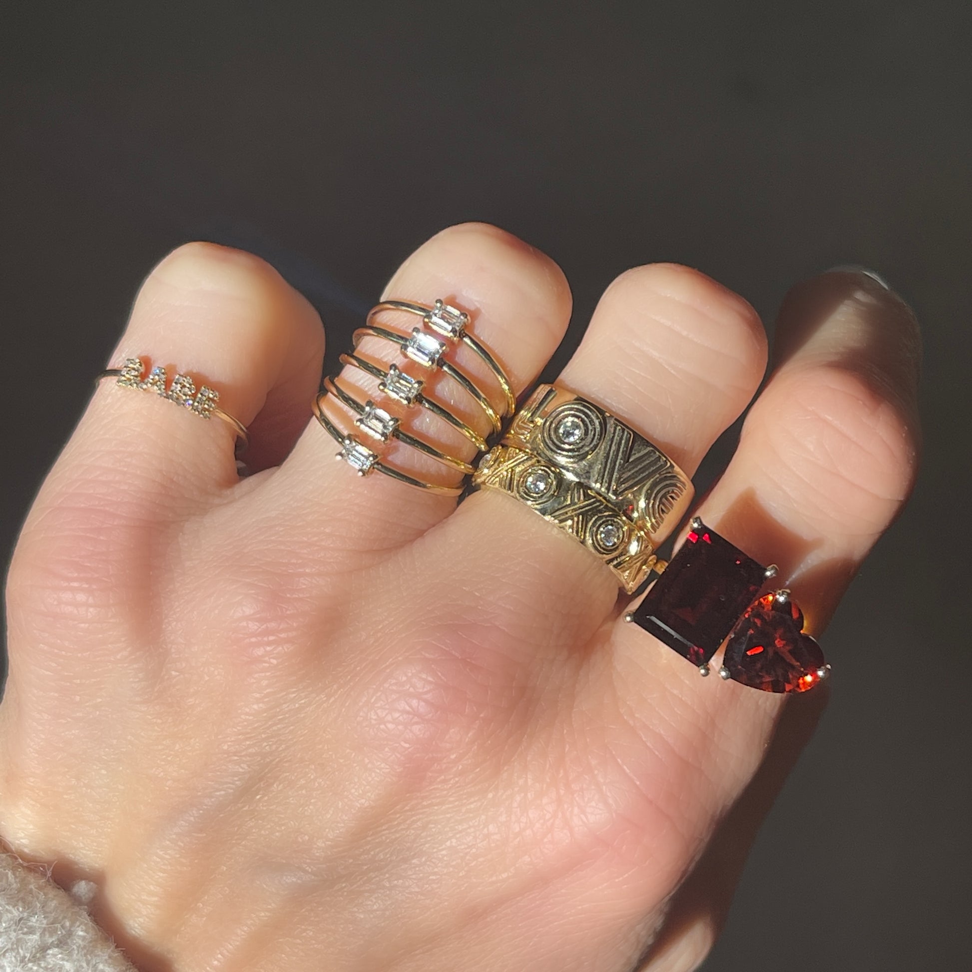 Hey Babe Diamond Plaque Ring