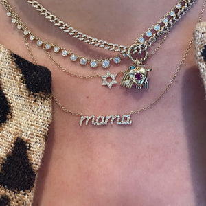 Diamond Script Mama Necklace