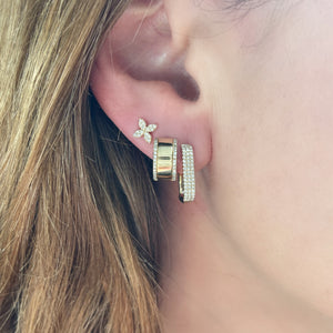 Fancy Gold & Diamond Huggie Earrings