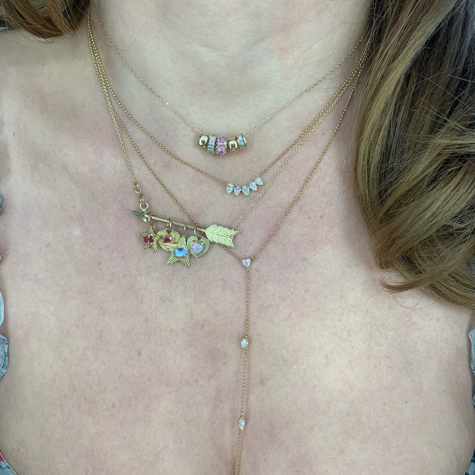 Perfect Your Plunge Multi Shape Diamond Lariat