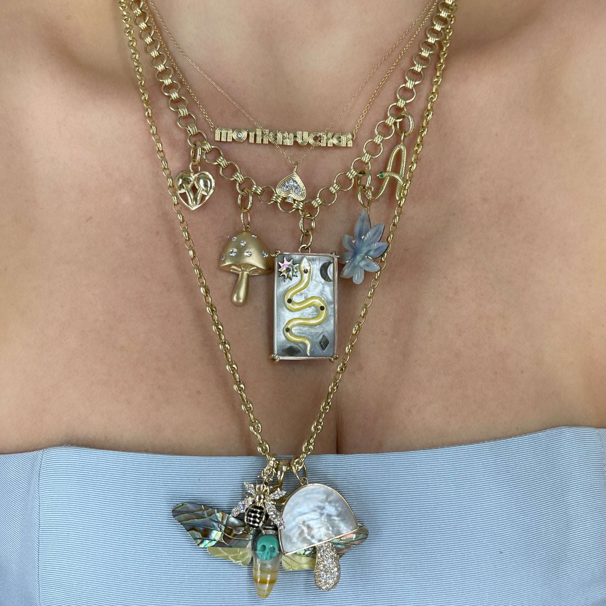Petite Puff Mariner Chain Link Necklace