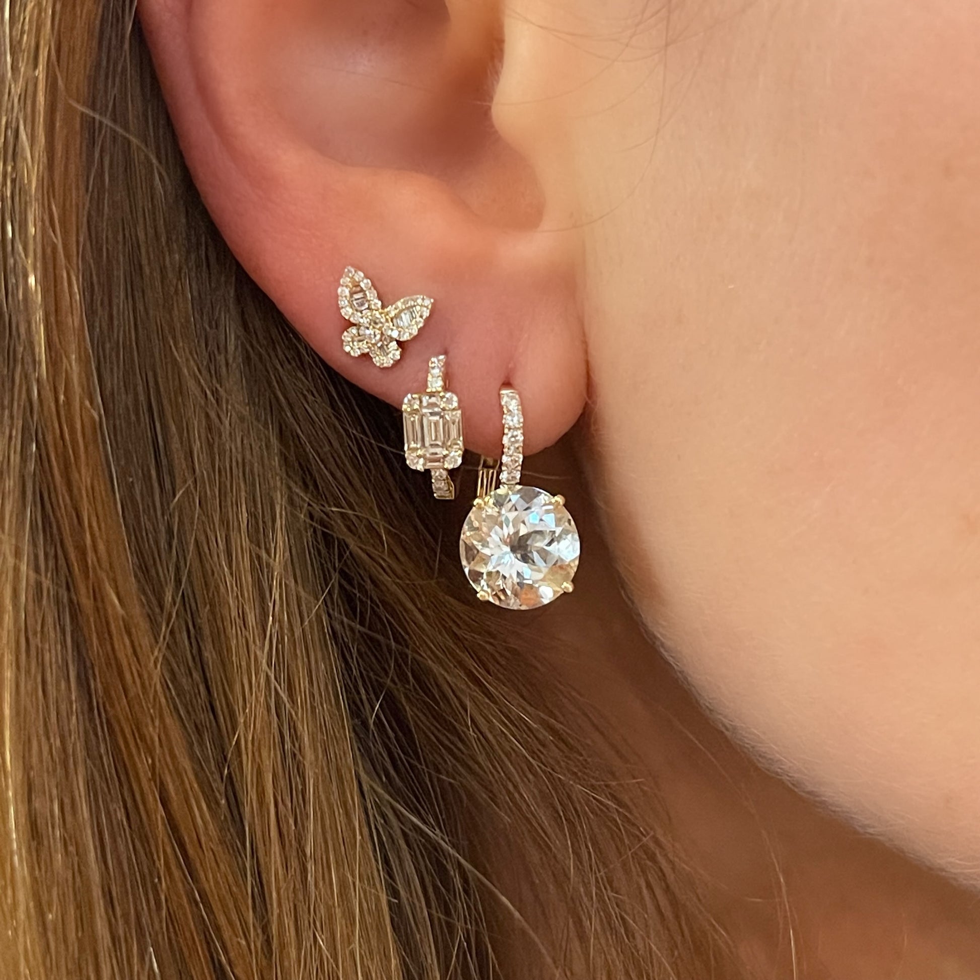 Spring Fling Diamond Butterfly Stud Earrings