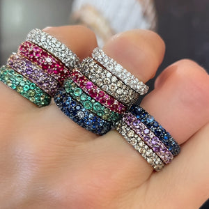 Coloured diamond eternity ring Clearance